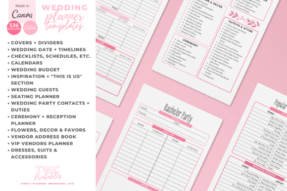 Wedding Planner Canva Templates | PINKS - Image 6