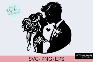 Wedding SVG Cut File - Bride and Groom