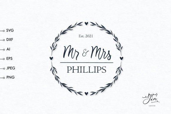 Wedding Monogram Frame Svg