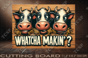 Whatcha Makin Cows Cutting Board