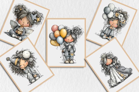 Whimsical Birthday Girl Clipart - Image 5