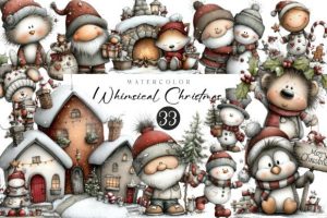 Whimsical Christmas Clipart Bundle