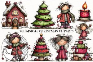 Alternative view of Whimsical Christmas Clipart Bundle
