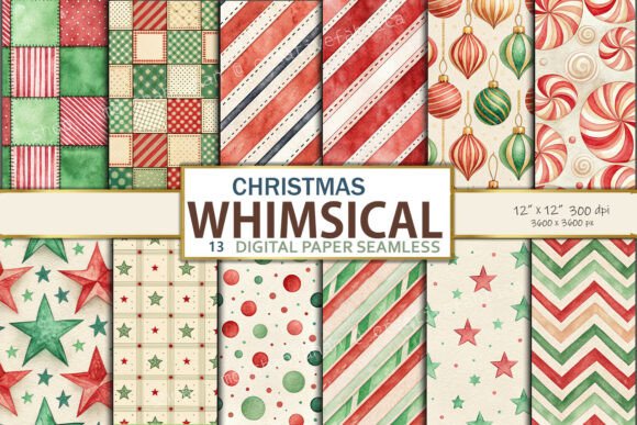 Whimsical Christmas Digital Paper