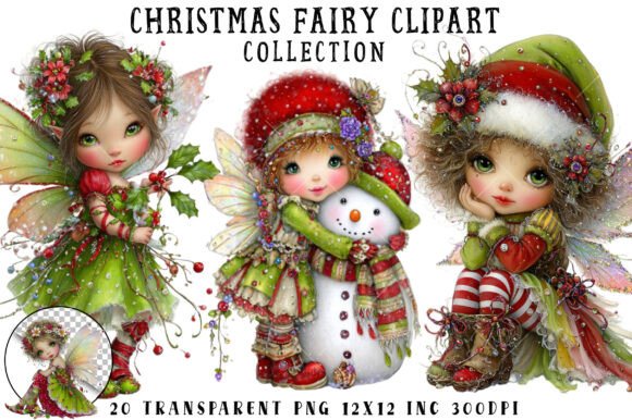 Whimsical Christmas Fairy Clipart