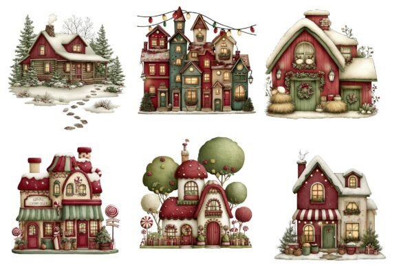 Whimsical Christmas House Clipart - Image 3