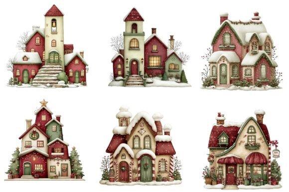 Whimsical Christmas House Clipart - Image 4