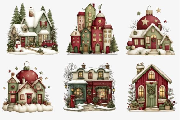 Whimsical Christmas House Clipart - Image 5