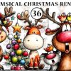 Whimsical Christmas Reindeer Clipart