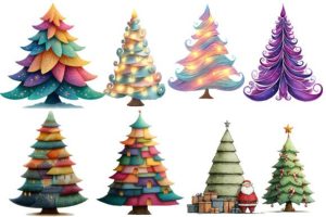 Alternative view of Whimsical Christmas Tree Clipart