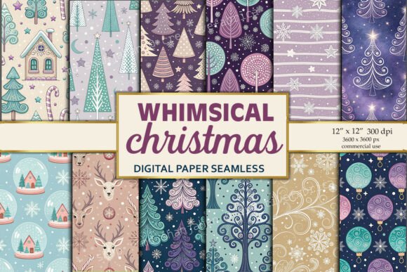 Whimsical Christmas Digital Paper