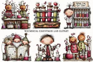 Alternative view of Whimsical Christmas Lab Clipart