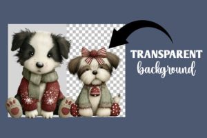 Alternative view of Whimsical Dog Christmas Clipart