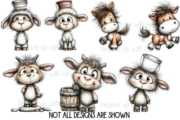 Whimsical Farm Animal Clipart Bundle - Image 5