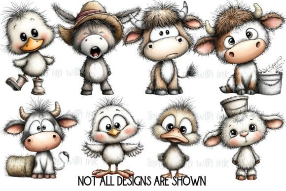 Whimsical Farm Animal Clipart Bundle - Image 6