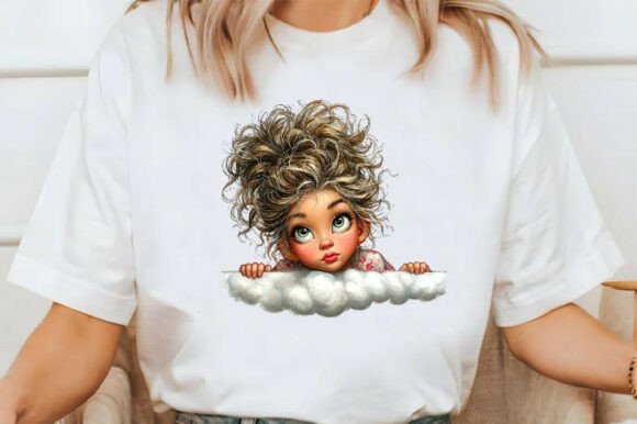 Whimsical Girl Peeking Clipart - Image 5