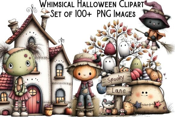 Whimsical Halloween Clipart Bundle