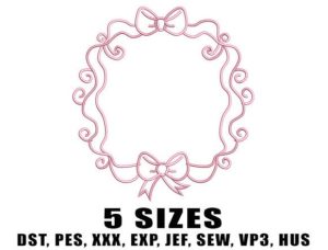 Whimsical Pink Trim Embroidery Design