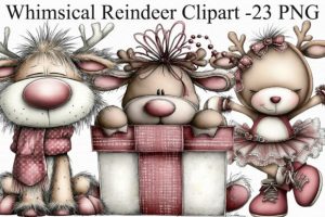 Whimsical Reindeer Clipart