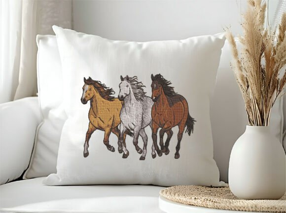 Wild Galloping Horses Embroidery - Image 4