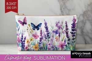 Wildflowers Cosmetic Bag PNG Sublimation