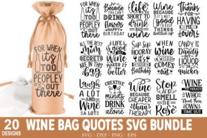 Wine Bag Quotes SVG Bundle