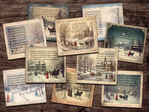 Alternative view of Winter Christmas Junk Journal Old Paper