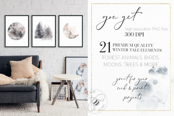 Winter Illustrations Clip Art Watercolor - Image 3