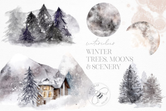 Winter Illustrations Clip Art Watercolor - Image 5
