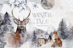 Winter Illustrations Clip Art Watercolor