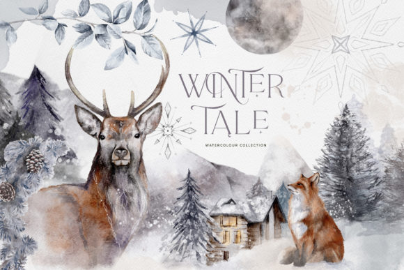 Winter Illustrations Clip Art Watercolor