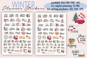 Winter Planner Sticker Sheet Printable
