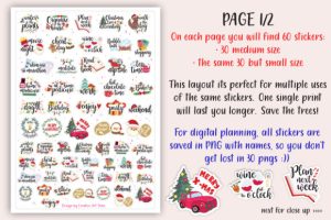 Alternative view of Winter Planner Sticker Sheet Printable