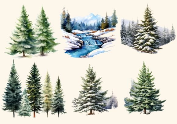 Winter Forest, Christmas Trees 28 PNG - Image 2