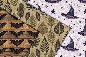 Alternative view of Witch Cottage Digital Paper Patterns