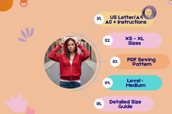 Women Hoodie Pattern Sweatshirt Hoodie - Image 4