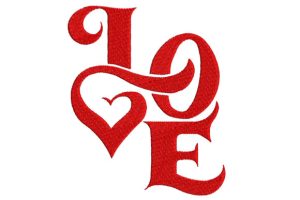 Word "Love" with Fancy Letters and Heart