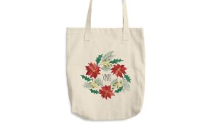 Alternative view of Xmas Wreath of Poinsettia Holly Pine