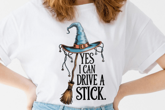 Alternative view of Yes I Can Drive a Stick Halloween PNG