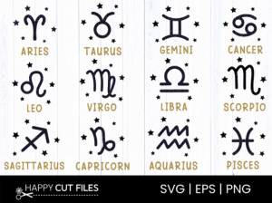 Zodiac Signs Svg Png Celestial Svg Stars