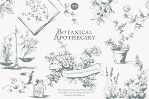 Apothecary Clipart Vintage Set