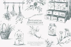 Alternative view of Apothecary Clipart Vintage Set