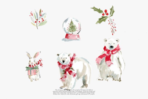 Cozy Christmas Watercolor Clipart Set - Image 4