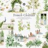 French Chateau Watercolor Clipart