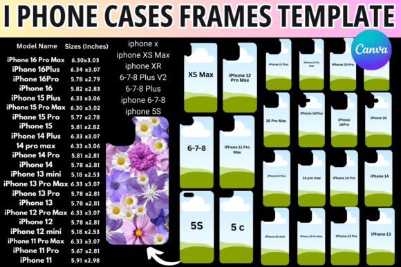 IPhone Case Canva Frame Template Bundle