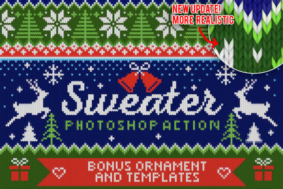 Knitted Effect Ugly Christmas Sweater