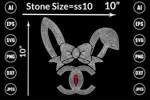 Rabbits Rhinestone Design