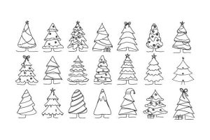 Alternative view of Tree Christmas One Line Art