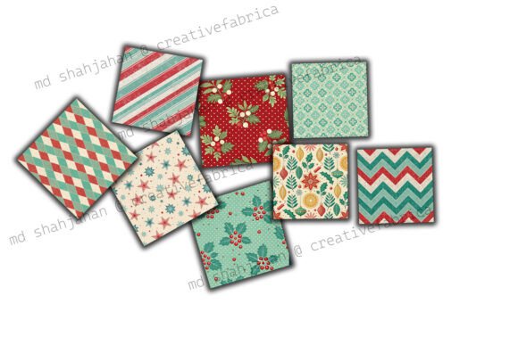 Vintage Retro Christmas Digital Paper - Image 7