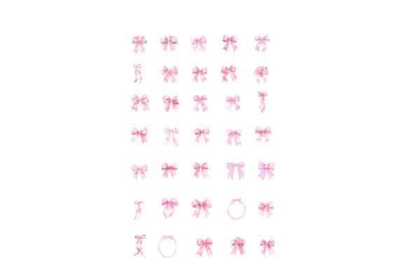 Watercolor Clipart - Pink Bow - Bow Clip - Image 7